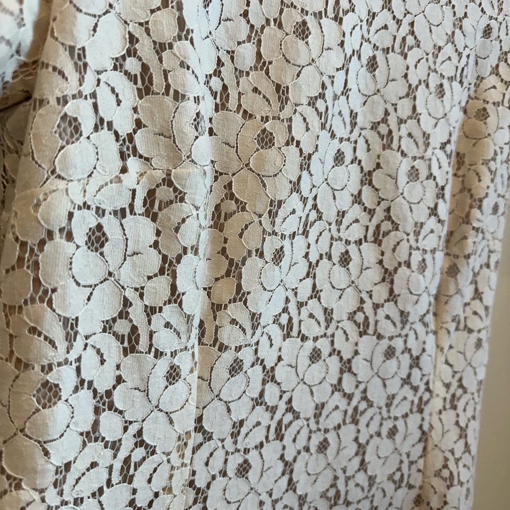 French Connection Cream Floral Lace Dress - Picture 4 of 6